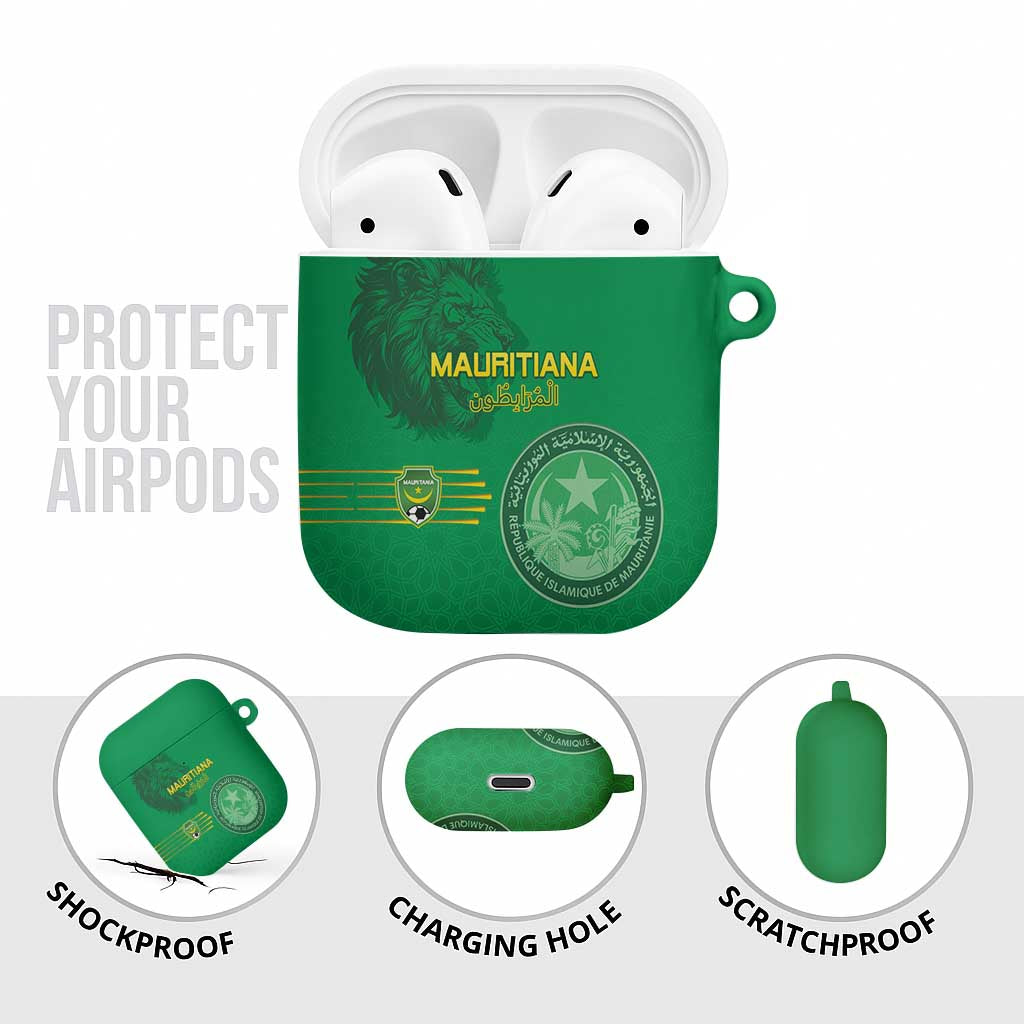 Mauritania Football AirPods Case Coat Of Arms With Islamic Pattern