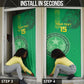 Custom Mauritania Football Door Cover Coat Of Arms With Islamic Pattern