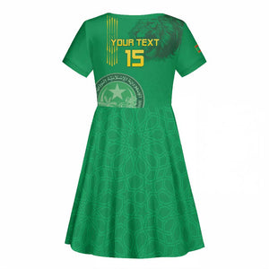 Afro Mauritania Football Custom Kid Short Sleeve Dress Go Al-Murabitun - African Pride