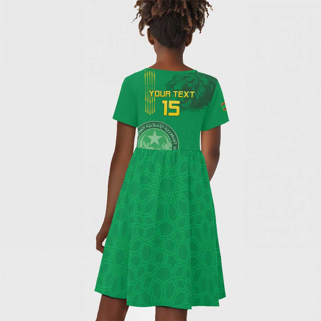 Afro Mauritania Football Custom Kid Short Sleeve Dress Go Al-Murabitun - African Pride