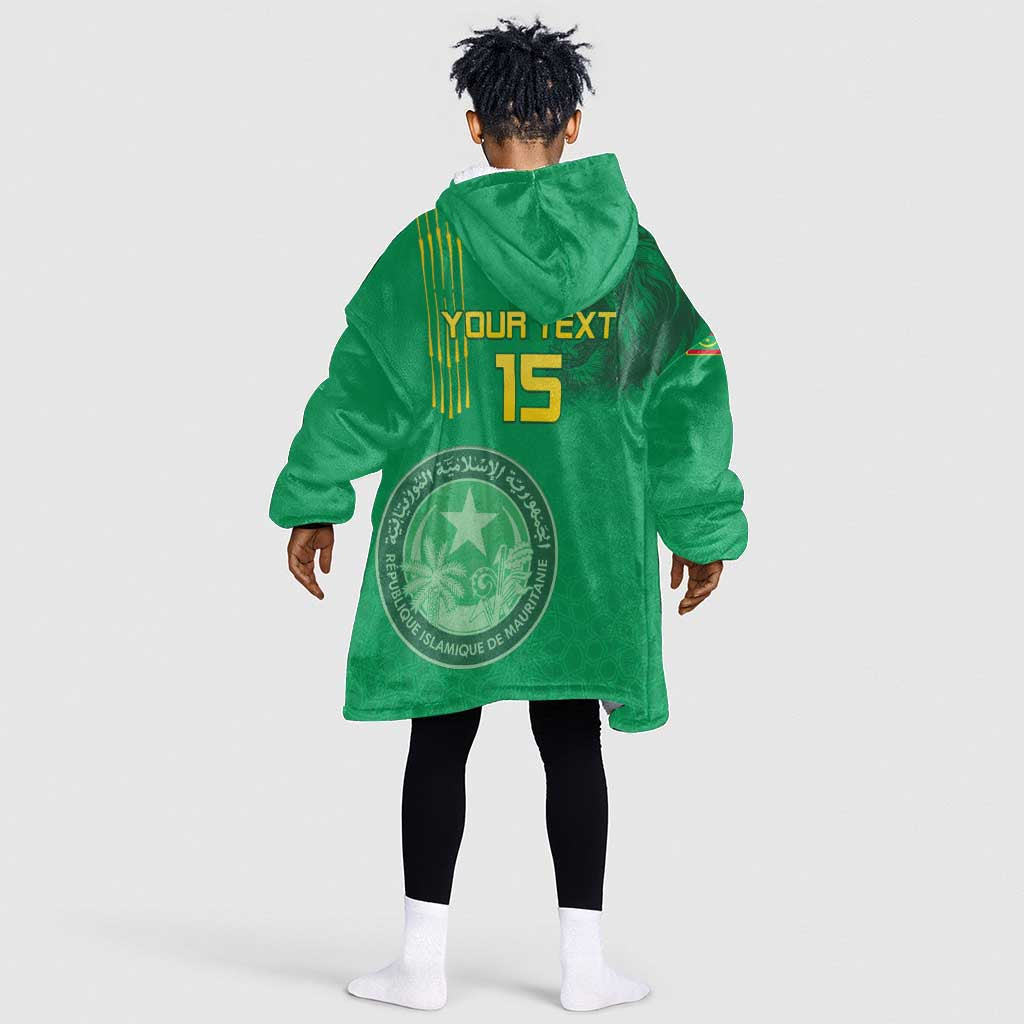 Afro Mauritania Football Custom Kid Wearable Blanket Hoodie Go Al-Murabitun - African Pride