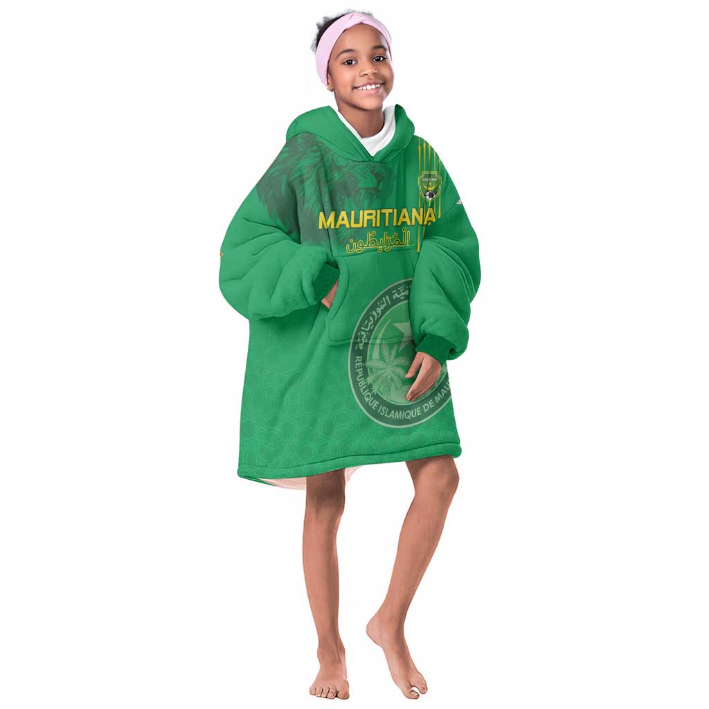 Afro Mauritania Football Custom Kid Wearable Blanket Hoodie Go Al-Murabitun - African Pride
