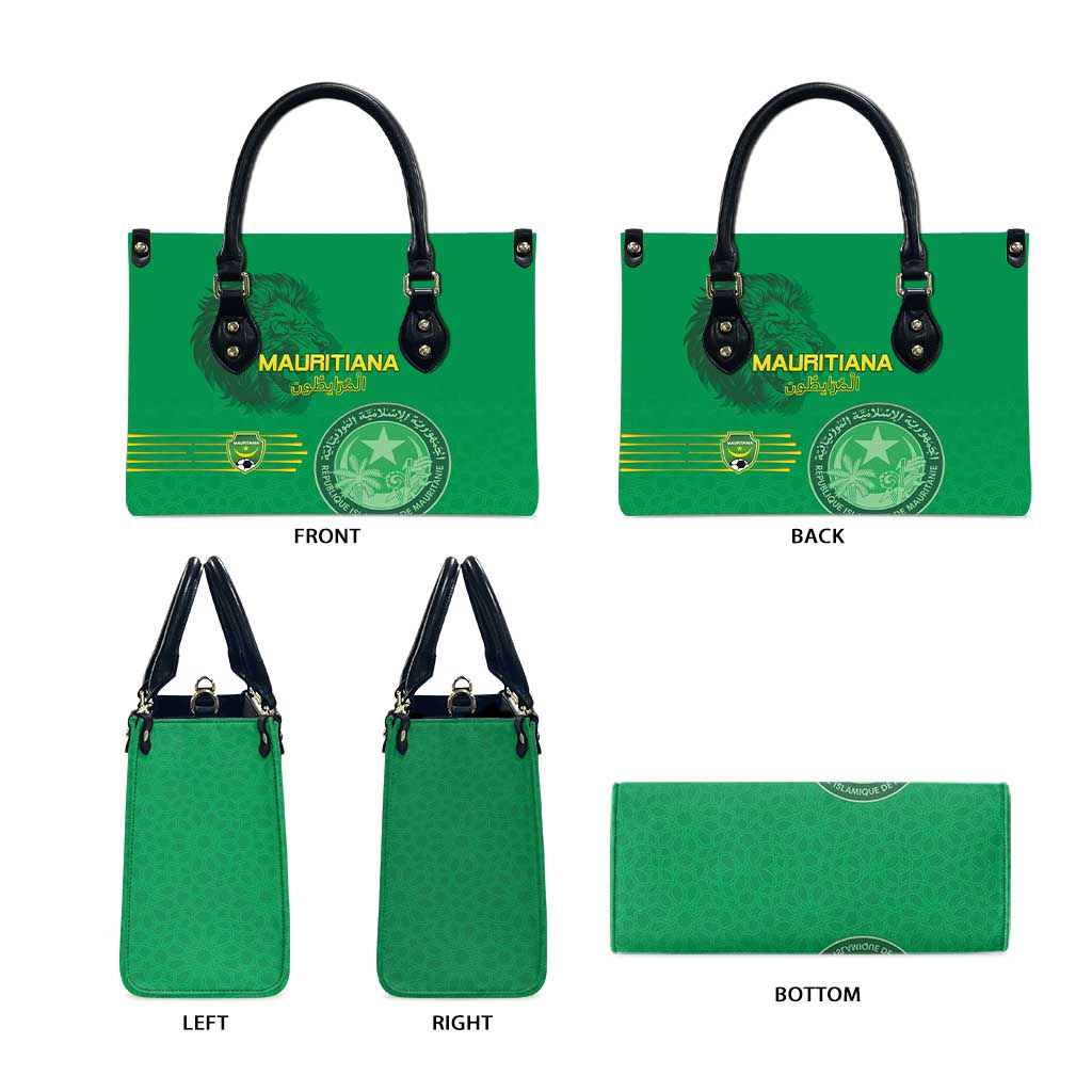 Mauritania Football Leather Bag Coat Of Arms With Islamic Pattern