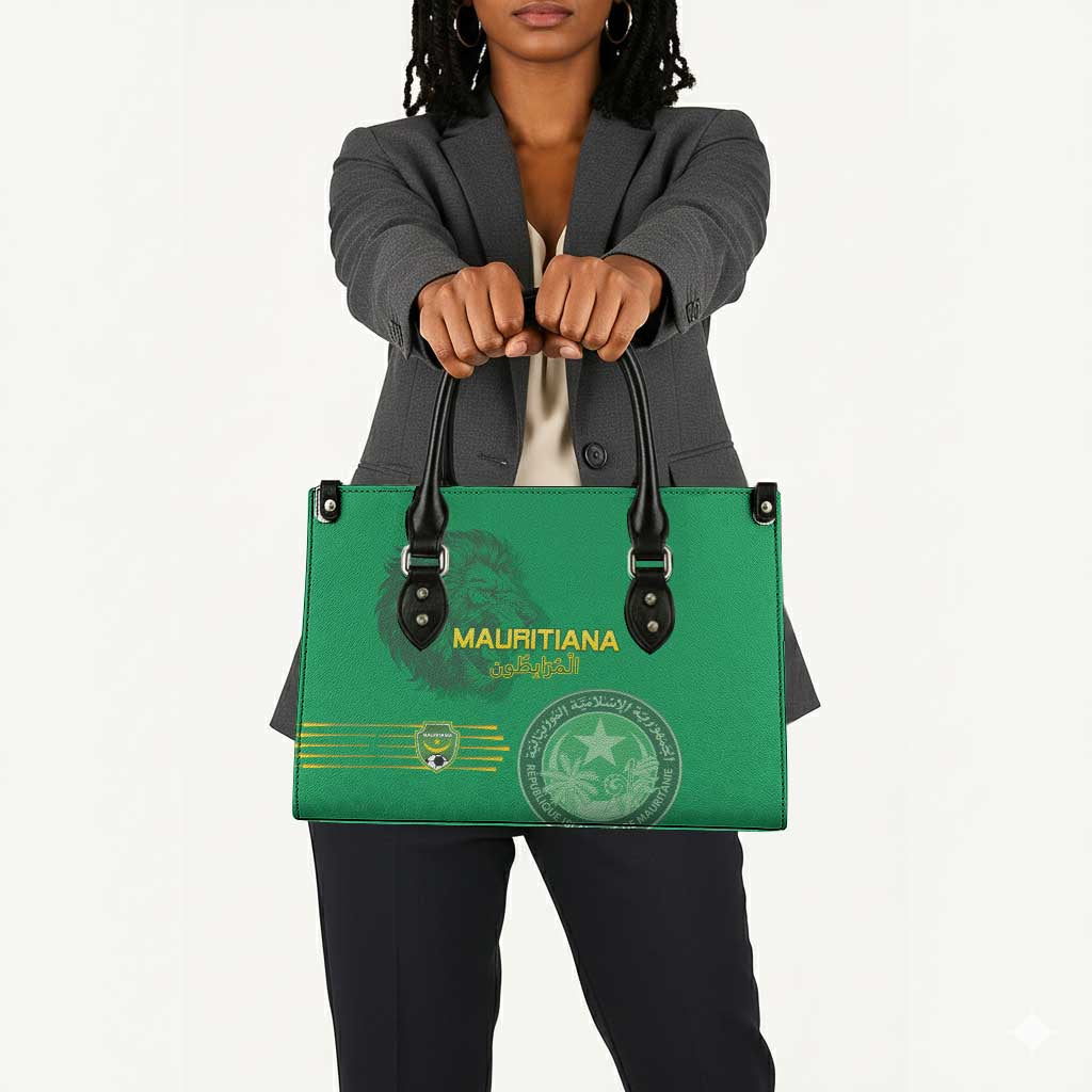 Mauritania Football Leather Bag Coat Of Arms With Islamic Pattern