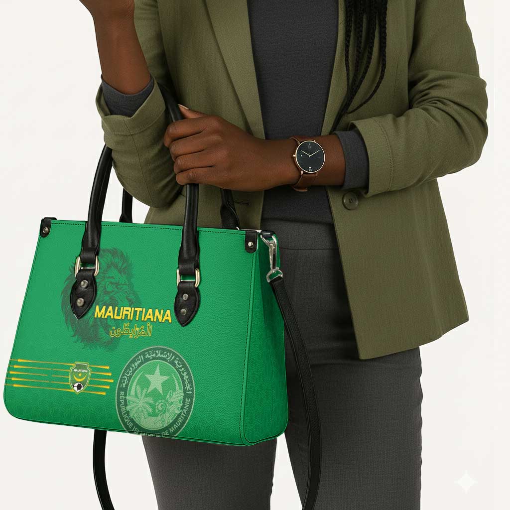 Mauritania Football Leather Bag Coat Of Arms With Islamic Pattern