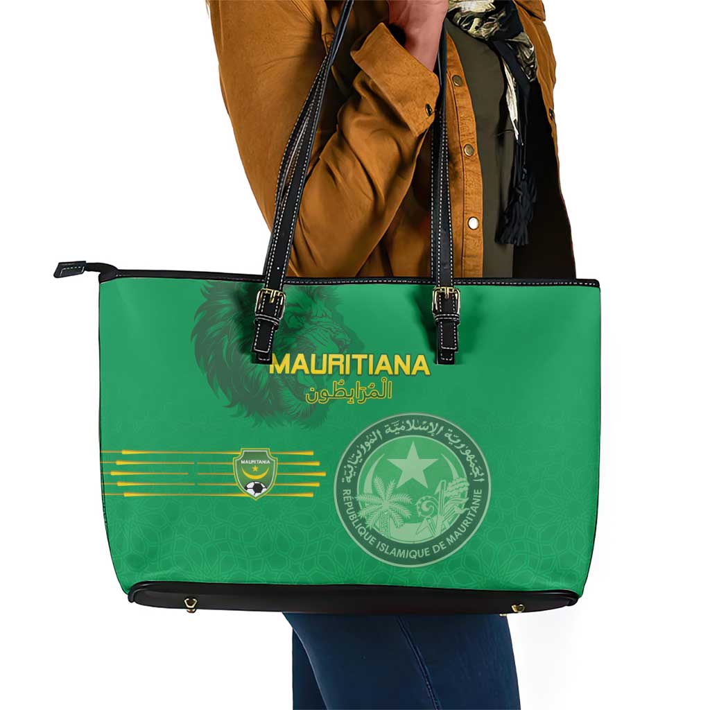 Afro Mauritania Football Leather Tote Bag Go Al-Murabitun - African Pride