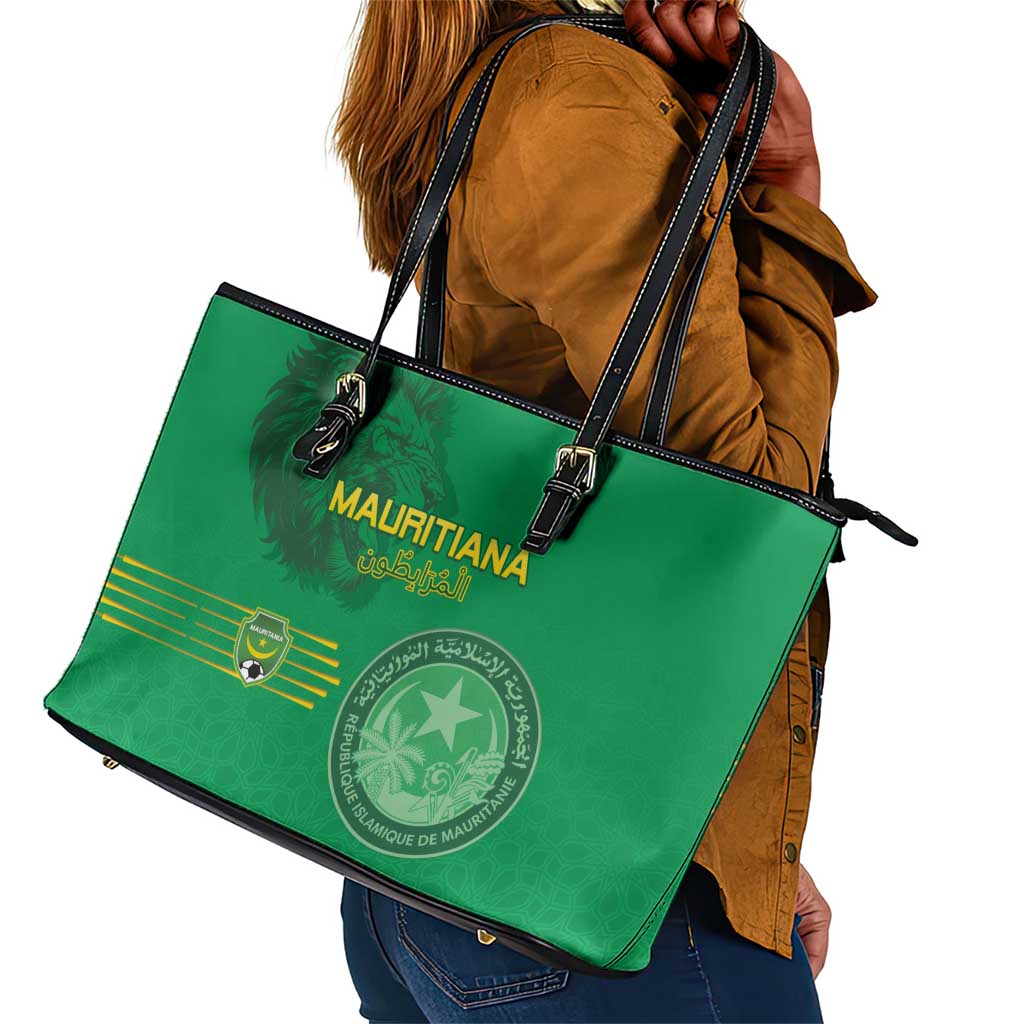 Afro Mauritania Football Leather Tote Bag Go Al-Murabitun - African Pride