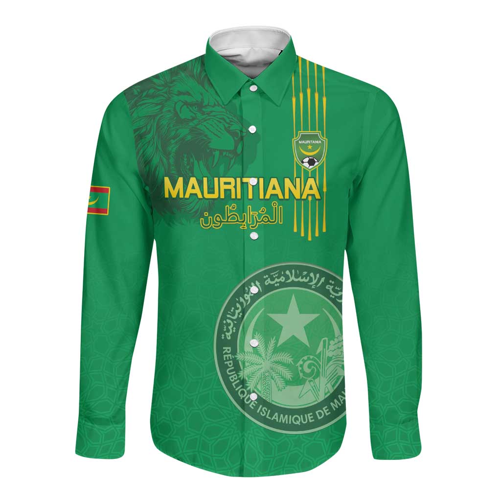 Afro Mauritania Football Custom Long Sleeve Button Shirt Go Al-Murabitun - African Pride