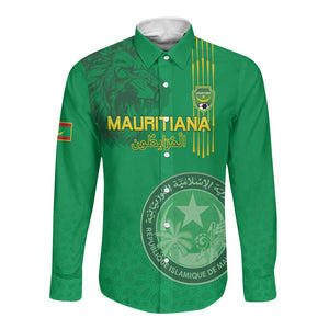 Afro Mauritania Football Custom Long Sleeve Button Shirt Go Al-Murabitun - African Pride