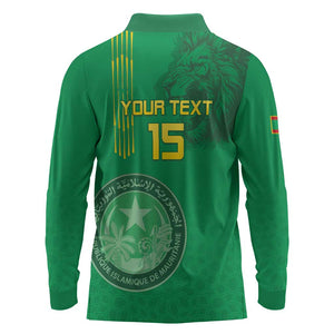 Afro Mauritania Football Custom Long Sleeve Polo Shirt Go Al-Murabitun - African Pride