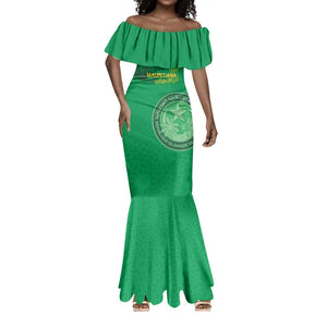Afro Mauritania Football Custom Mermaid Dress Go Al-Murabitun - African Pride