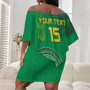 Afro Mauritania Football Custom Off Shoulder Short Dress Go Al-Murabitun - African Pride