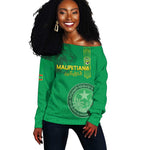 Afro Mauritania Football Custom Off Shoulder Sweater Go Al-Murabitun - African Pride