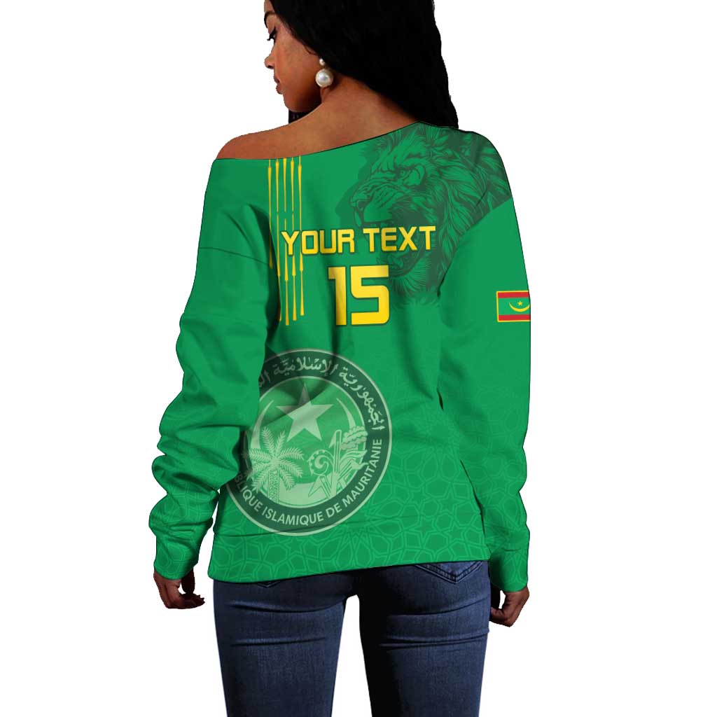 Afro Mauritania Football Custom Off Shoulder Sweater Go Al-Murabitun - African Pride
