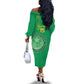 Afro Mauritania Football Custom Off The Shoulder Long Sleeve Dress Go Al-Murabitun - African Pride