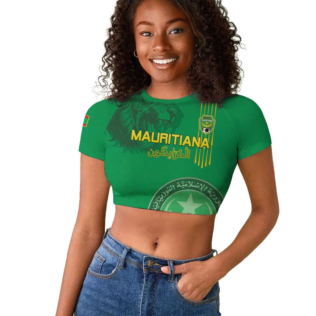 Afro Mauritania Football Custom Raglan Cropped T shirt Go Al-Murabitun - African Pride