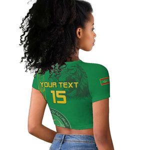 Afro Mauritania Football Custom Raglan Cropped T shirt Go Al-Murabitun - African Pride