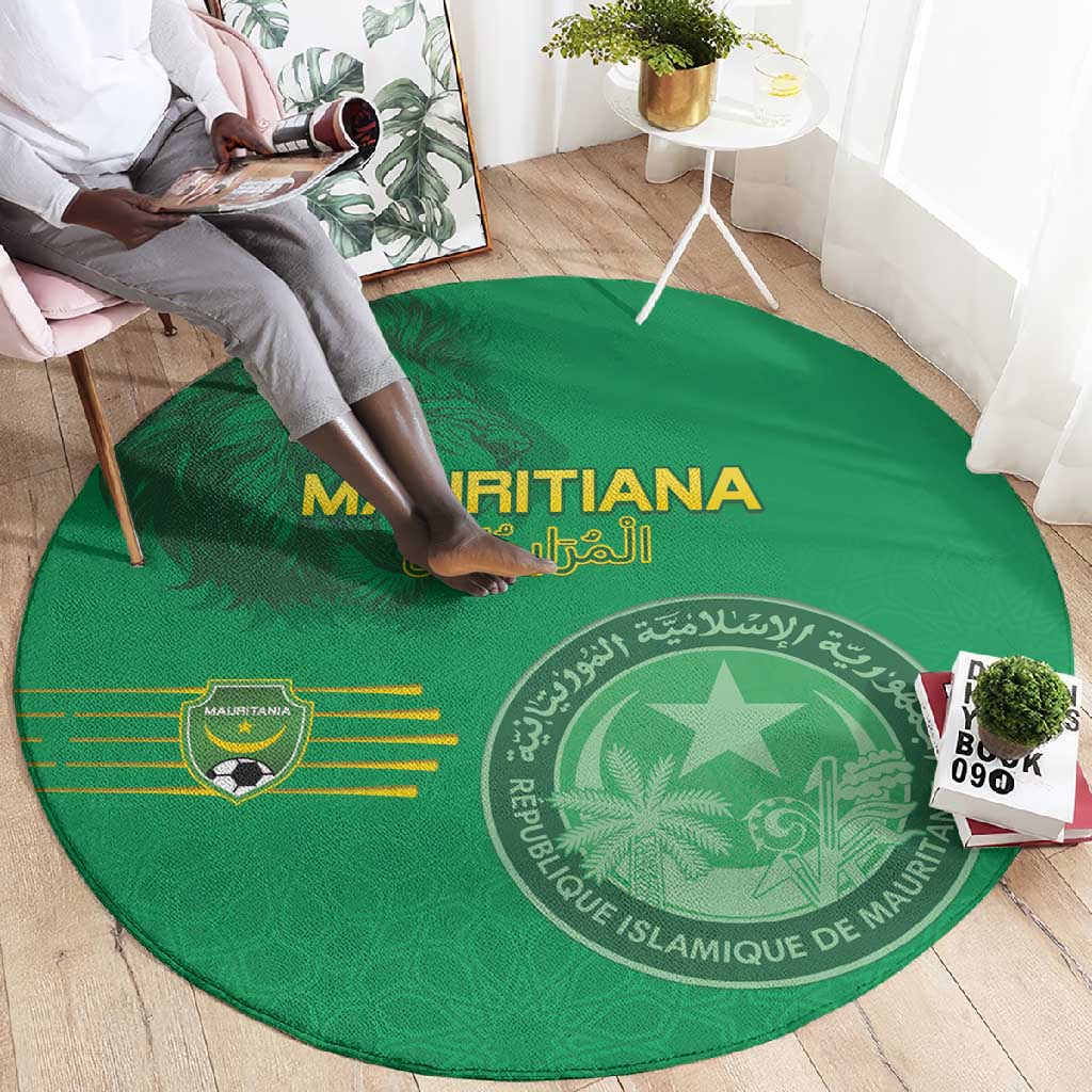 Afro Mauritania Football Round Carpet Go Al-Murabitun - African Pride
