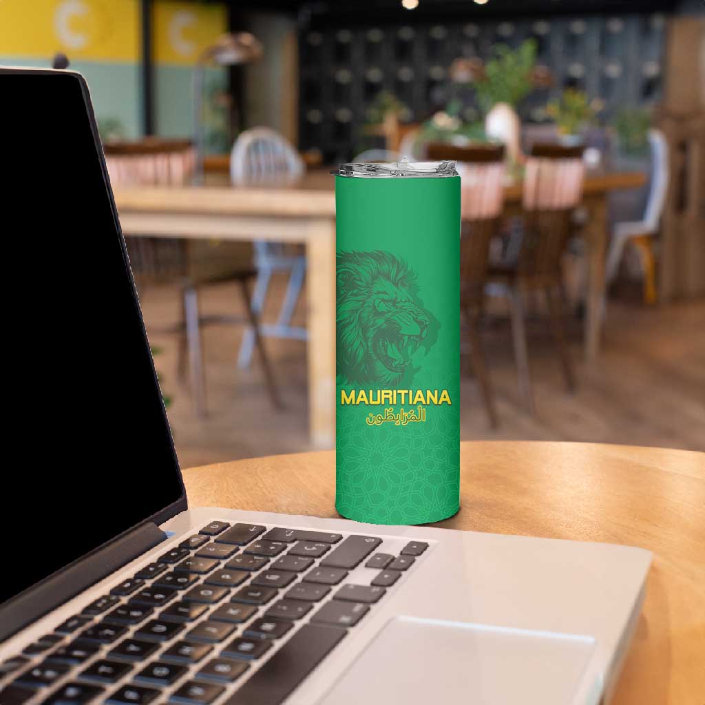 Afro Mauritania Football Custom Skinny Tumbler Go Al-Murabitun - African Pride