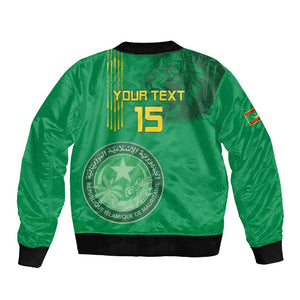 Afro Mauritania Football Custom Sleeve Zip Bomber Jacket Go Al-Murabitun - African Pride