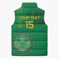 Custom Mauritania Football Sleeveless Puffer Jacket Coat Of Arms With Islamic Pattern