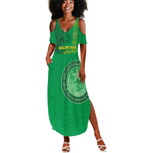 Afro Mauritania Football Custom Summer Maxi Dress Go Al-Murabitun - African Pride