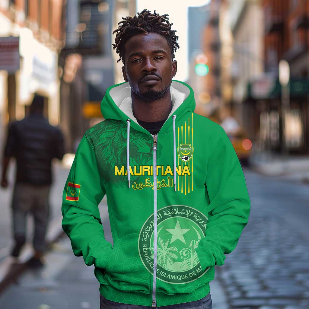 Afro Mauritania Football Custom Zip Hoodie Go Al-Murabitun - African Pride