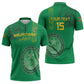 Custom Mauritania Football Zipper Polo Shirt Coat Of Arms With Islamic Pattern