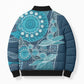 Personalized South Africa Whale Fes Bomber Puffer Jacket African Shwe Shwe Pattern