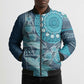 Personalized South Africa Whale Fes Bomber Puffer Jacket African Shwe Shwe Pattern