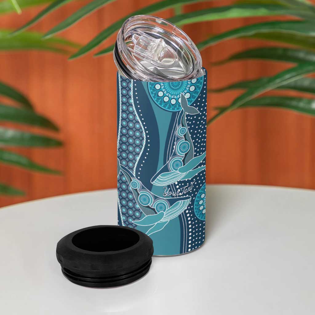 South Africa Whale Festival Personalized 4 in 1 Can Cooler Tumbler African Shwe Shwe Pattern - African Pride