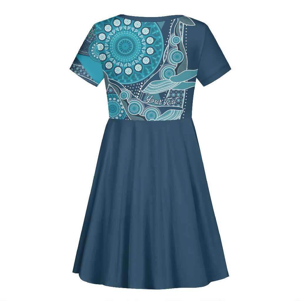 South Africa Whale Festival Personalized Kid Short Sleeve Dress African Shwe Shwe Pattern - African Pride