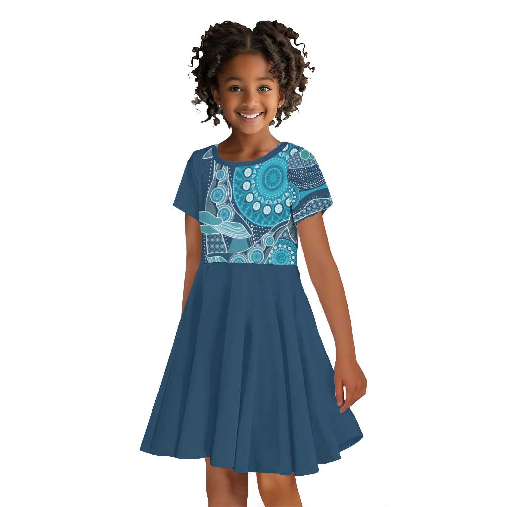 South Africa Whale Festival Personalized Kid Short Sleeve Dress African Shwe Shwe Pattern - African Pride