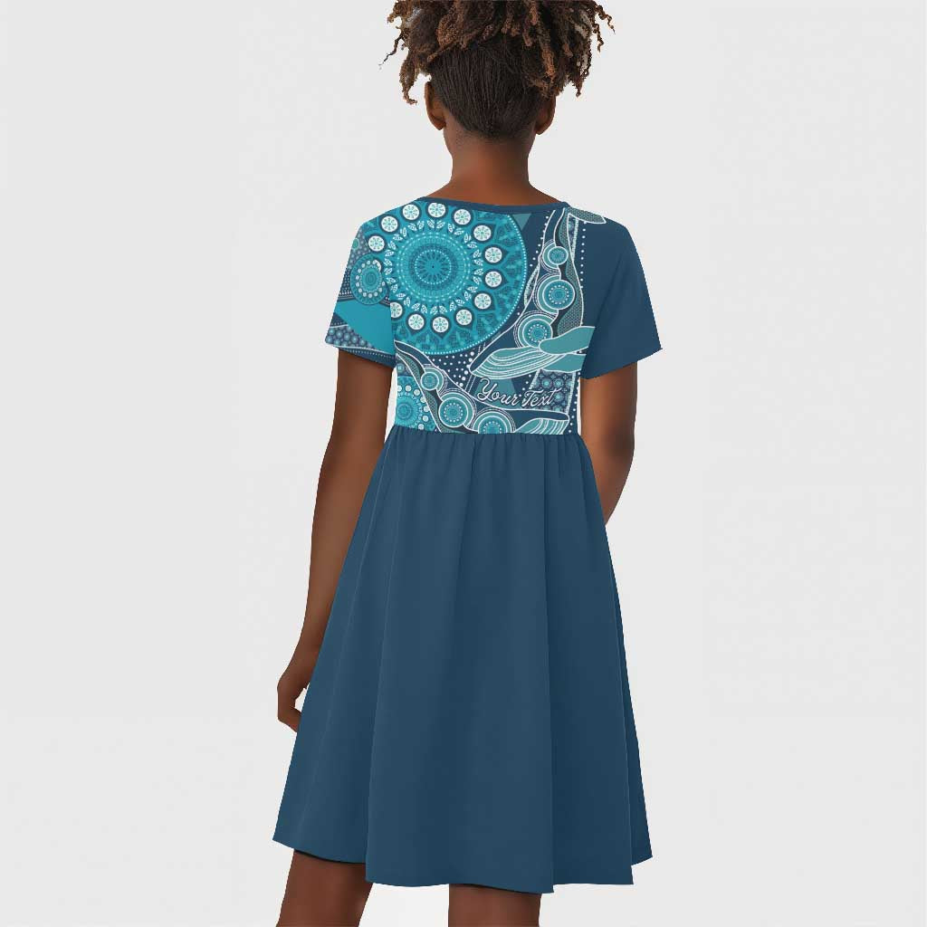 South Africa Whale Festival Personalized Kid Short Sleeve Dress African Shwe Shwe Pattern - African Pride