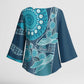 Personalized South Africa Whale Fes Kimono Sleeve Blouse African Shwe Shwe Pattern