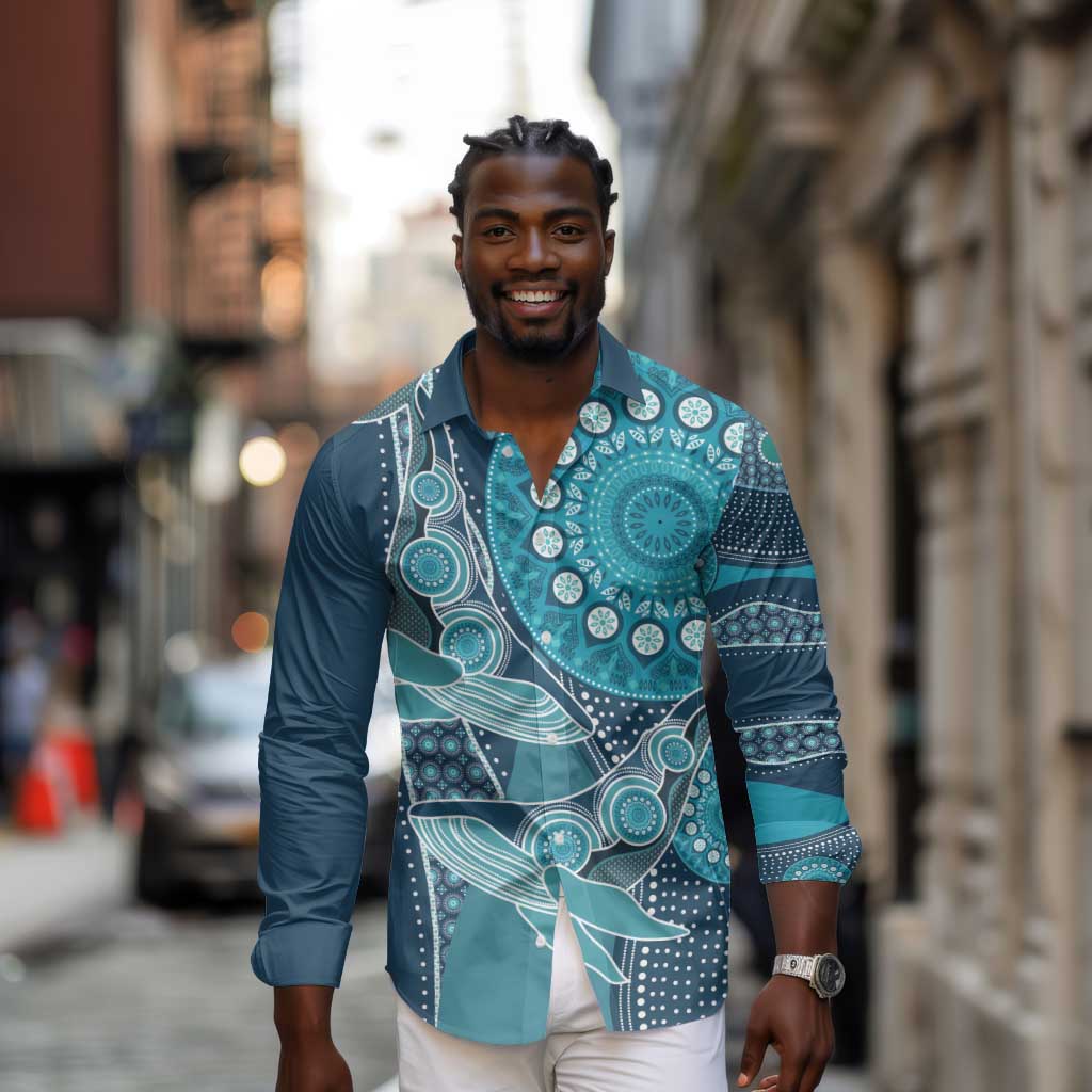 South Africa Whale Festival Personalized Long Sleeve Button Shirt African Shwe Shwe Pattern - African Pride
