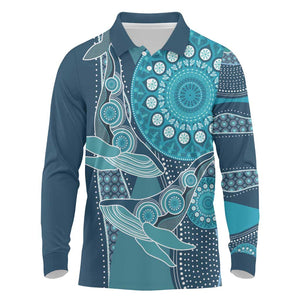 South Africa Whale Festival Personalized Long Sleeve Polo Shirt African Shwe Shwe Pattern - African Pride