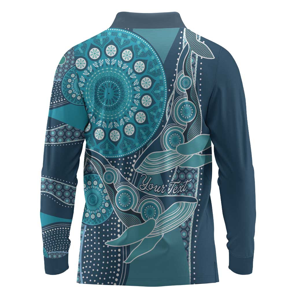 South Africa Whale Festival Personalized Long Sleeve Polo Shirt African Shwe Shwe Pattern - African Pride