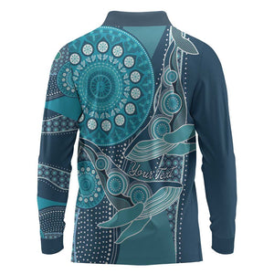 South Africa Whale Festival Personalized Long Sleeve Polo Shirt African Shwe Shwe Pattern - African Pride