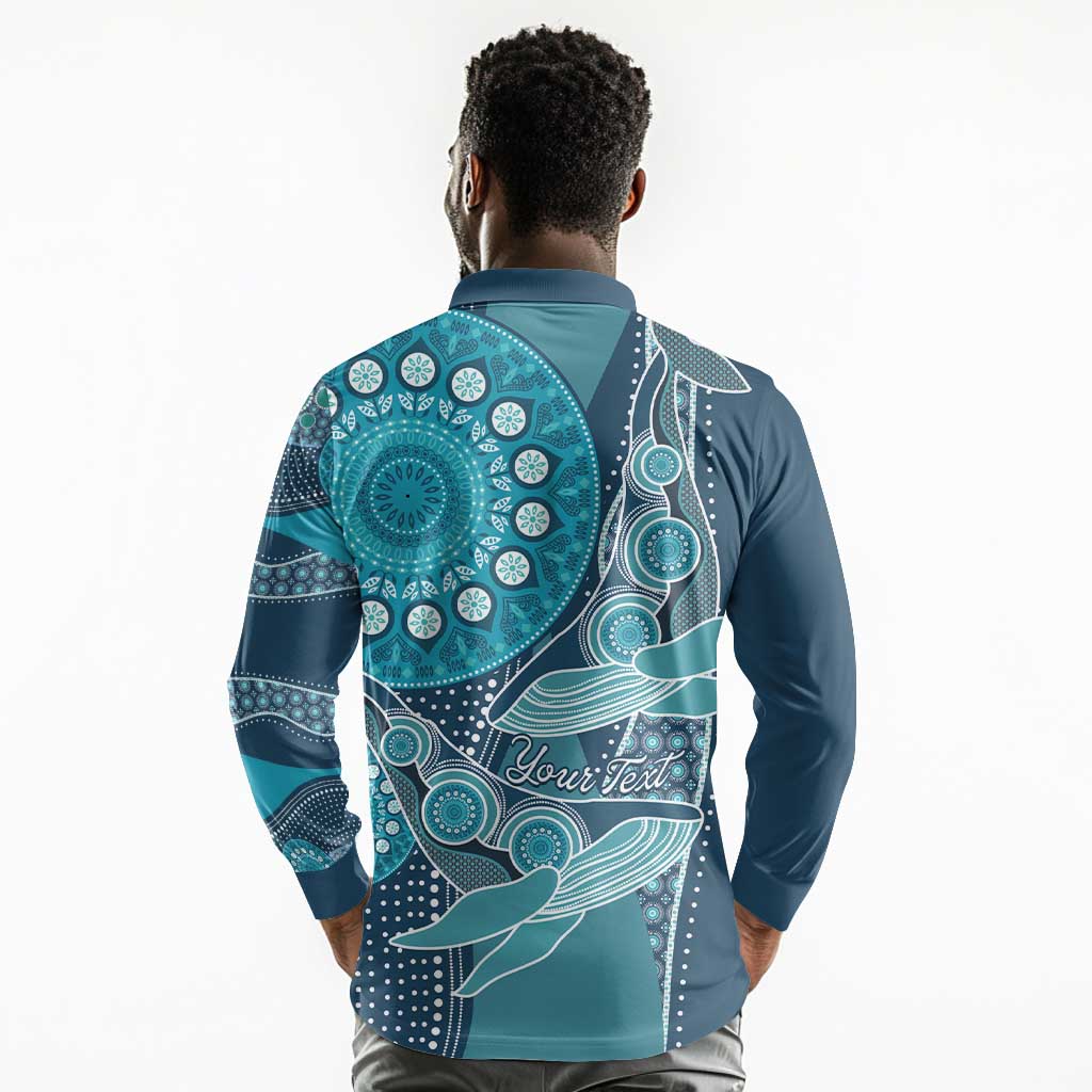 South Africa Whale Festival Personalized Long Sleeve Polo Shirt African Shwe Shwe Pattern - African Pride