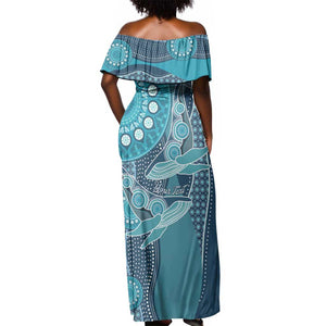 South Africa Whale Festival Personalized Off Shoulder Maxi Dress African Shwe Shwe Pattern - African Pride
