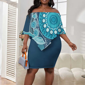 South Africa Whale Festival Personalized Off Shoulder Short Dress African Shwe Shwe Pattern - African Pride