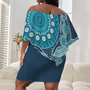 South Africa Whale Festival Personalized Off Shoulder Short Dress African Shwe Shwe Pattern - African Pride