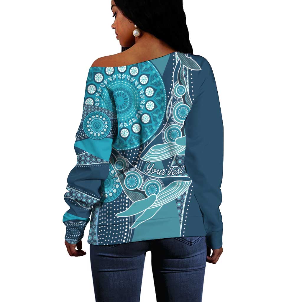 South Africa Whale Festival Personalized Off Shoulder Sweater African Shwe Shwe Pattern - African Pride