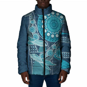 Personalized South Africa Whale Fes Padded Jacket African Shwe Shwe Pattern