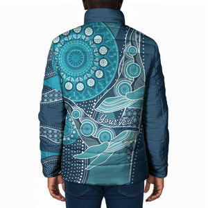 Personalized South Africa Whale Fes Padded Jacket African Shwe Shwe Pattern