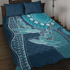 South Africa Whale Festival Quilt Bed Set African Shwe Shwe Pattern - African Pride