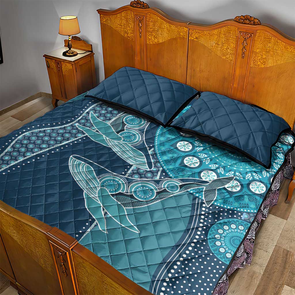 South Africa Whale Festival Quilt Bed Set African Shwe Shwe Pattern - African Pride