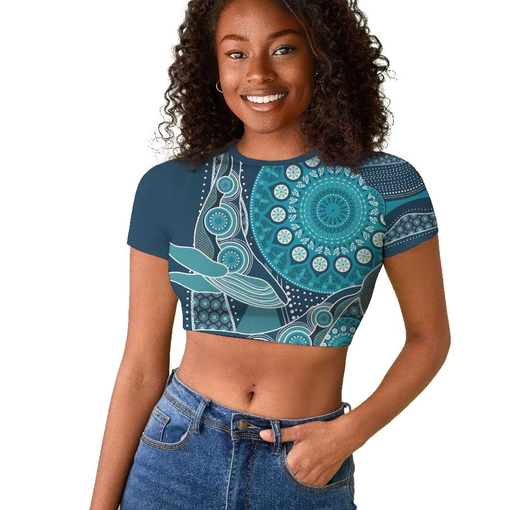 South Africa Whale Festival Personalized Raglan Cropped T shirt African Shwe Shwe Pattern - African Pride