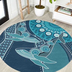South Africa Whale Festival Round Carpet African Shwe Shwe Pattern - African Pride